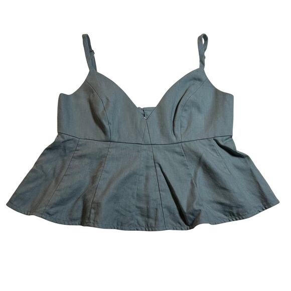 BCBGMAXAZRIA Meaghan Sleeveless V-Neck Ruffle Crop Top Size XXS Preppy Casual - Picture 2 of 5